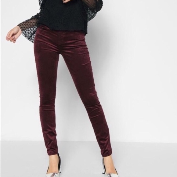 7 For All Mankind Pants - 7 For All Mankind Burgundy Velour Pant
